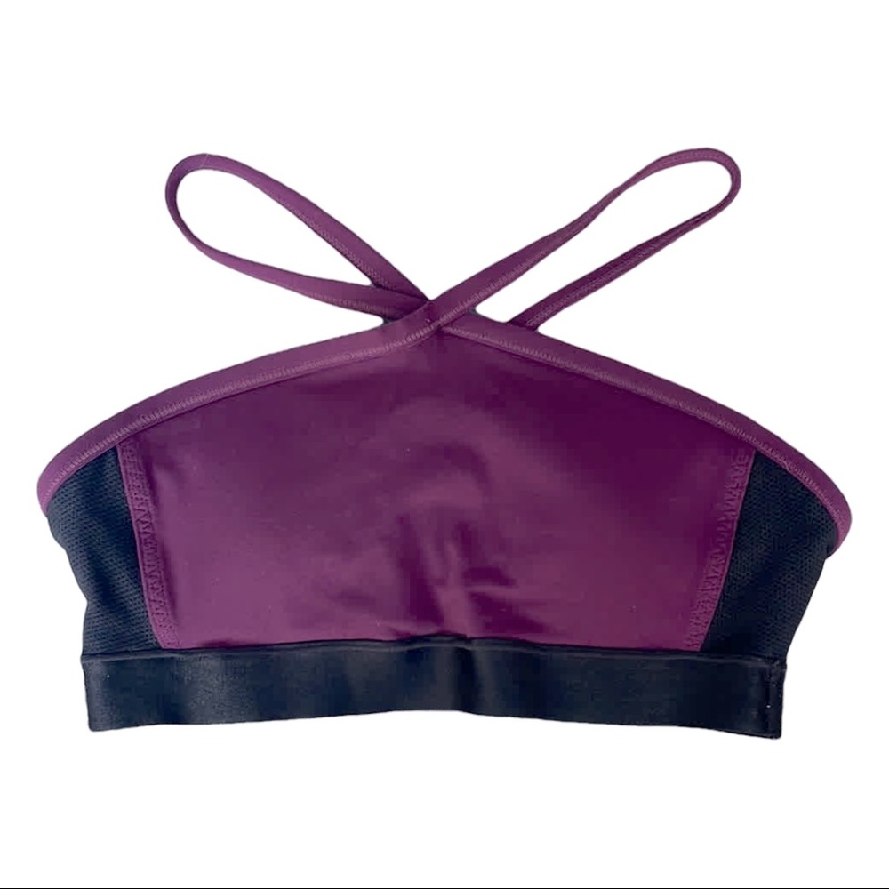 Athleta Criss Cross Front High Neck Sports Bra